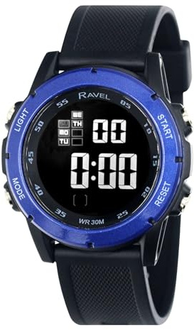 Ravel - Mens Round 3ATM Digital Quartz Watch with Light - RDG.14D