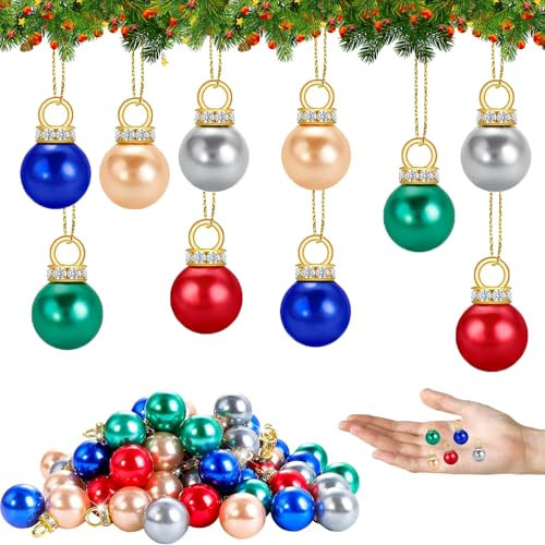 Weihnachtskugeln, 100 Stück Kleine Christbaumkugeln, Bunt, Mini Christbaumschmuck, für Weihnachtsbaum Deko