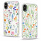 Phoona 2 packs Phone Case for iPhone X 5,8'', Flower Pattern with Cute Clear Transparent Aesthetics Design Cover, Soft Shockproof Protective Bumper Slim Funda for Women Girls, 07