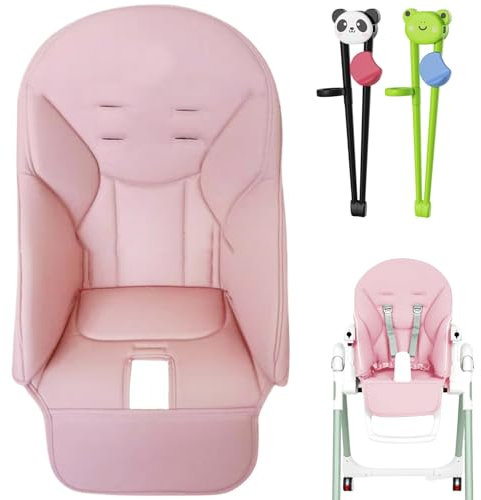 Baby Hochstuhl Sitzbezug für Peg-Perego, Siesta Zero3, Baoneo, Kosmic Jané | Baby Hochstuhl Bezug | Baby Esszimmerstuhl Sitzkissen | PU-Leder Hochstuhl Sitzauflage mit 2 Paar Essstäbchen