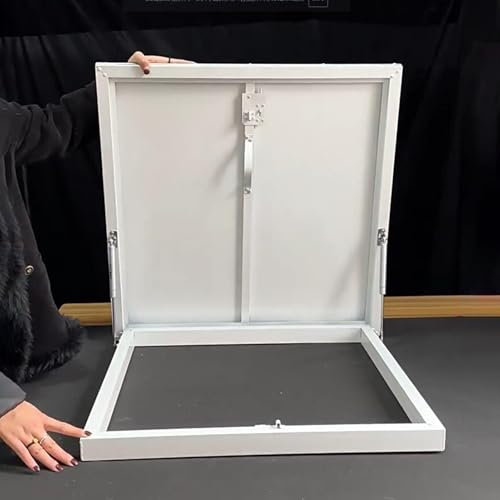 Claraboya Techo Tapa Metálica para Trampilla de Ático con Pestillo, Trampilla Blanca de Acceso Al Techo para Lofts, Apartamentos, Fábricas y Granjas, Tapa Impermeable para Trampilla de Techo.(100x80cm
