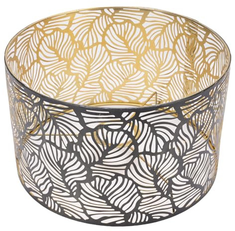Elegante pantalla de hierro con huecos, 25 cm de diámetro, E27 E14, doble uso, buena disipación del calor, para lámparas de mesa, lámparas de techo, candelabros y más