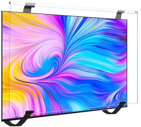 Olycism Protector de Pantalla de 55 Pulgadas para TV, Ultratransparente, Antihuellas, Reduce Golpes y Arañazos, Fácil de Limpiar, Protector de Pantalla Acrílico para Pantalla de TV y Monitor