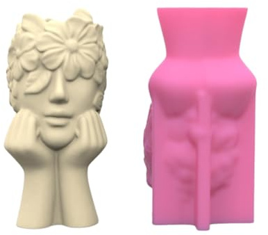 Stampo in silicone per vasi di fiori, forma del corpo umano, struttura unica in silicone, perfetto per vasi artigianali in cemento