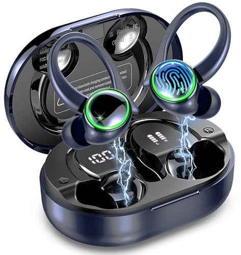 Matast Auriculares Inalambricos Deportivos, Nueva Auriculares Bluetooth 5.4 HiFi Estéreo con 4 HD Mic, 50H Cascos Inalambricos Bluetooth con Cancelacion Ruido ENC