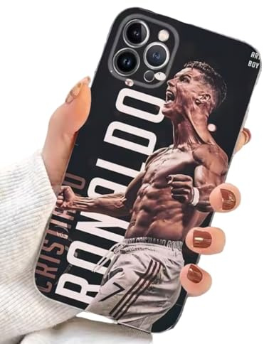 Topless Cristiano Football Ronaldo Footballer Black Custom Compatible With iPhone 11 12 13 14 15 16 16E 17 17E Air Pro Max Plus Mini Bumper Case Cover Custom Personalised Name (iPhone 17 Pro Max)