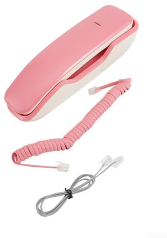 Linhexis Schnurgebundenes Telefon, 13-Nummernspeicher, Wand/Schreibtisch, LED, ABS (Rosa)