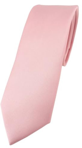 TigerTie Herren Krawatte – schmale 5,5 cm Krawatte in rosa einfarbigem Design, ideal für Geschäftstermine, festliche Anlässe und die Freizeit