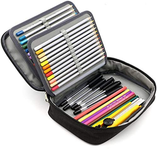 Federmäppchen Junge Mädchen Schulmäppchen Tragbare Federtasche mit Griff Große Kapazität Stiftemäppchen mit Stifthalter Einfarbige Stiftetasche Bleistift-Box für Schreibwaren Schulbedarf Kunstbedarf