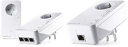 devolo Magic 2 LAN – 2400 Triple Starter Kit: Weltweit schnellstes Powerline LAN-Adapter-Set & Magic 2 – 2400 LAN Single Adapter: Weltweit schnellster Powerline-Erweiterungs-Adapter