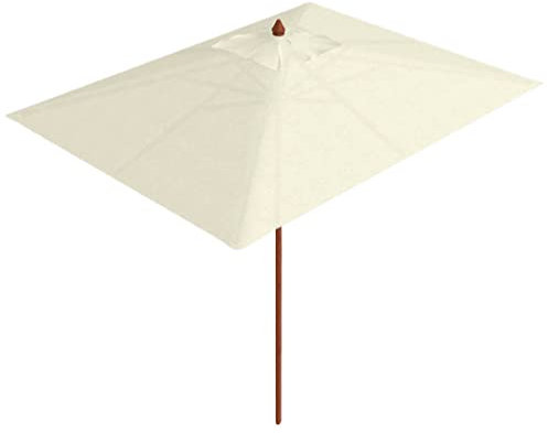 DANIELI - Sombrilla 3x4 Rectangular SYDNEY - Mástil central en madera Kotò - Lona Crudo 100% Acrílico Resinado - Chimenea Cortaviento