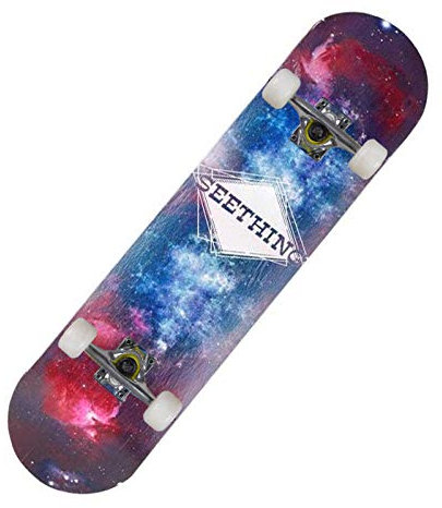 Skateboard Fucsia Blu Skateboard Bambino 7 Strati in Legno d'Acero Skate con Cuscinetti a Sfera ABEC-7 Longboard Double Kick Concavo Adulto Skateboard Professionale Ragazza