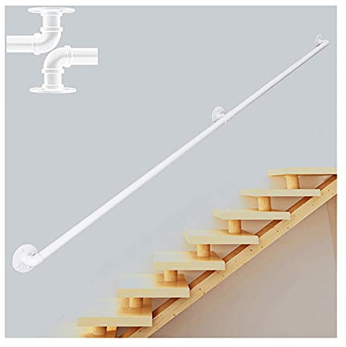 XHP Ringhiere per Scale Corrimani per Montaggio a Parete in Metallo Bianco per Interni ed Esterni ringhiera Lunga 30cm - 600cm Ringhiera per Tubi Industriale Antiscivolo Ringhiera per soppalco