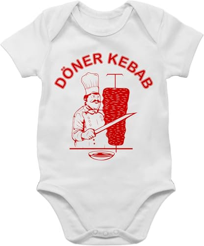 Shirtracer Baby Body Junge Mädchen - Karneval & Fasching - Original Döner Kebab Logo I Döner Kebap I Döner Geschenke - 1/3 Monate - Weiß - lustige babybodys faschingsstrampler fastnacht doner bodys