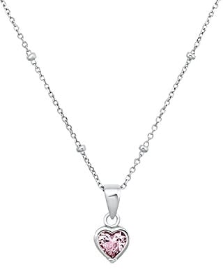 Prinzessin Lillifee Silber Mädchen Kinder Halskette mit rosa Stern-Anhänger, Kommt in Schmuck Geschenk Box