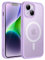 JETech Magnetic Case for iPhone 14 6.1-Inch Compatible with MagSafe, Translucent Matte Back Slim Shockproof Phone Cover (Light Purple)