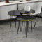 [en.casa] Satztisch Ry Beistelltisch im 3er Set Kaffeetisch mit Hairpinlegs für Wohnzimmer 3-TLG. aus Metall und Spanplatte rund Marmor, schwarz/Gold/Schwarz