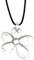ASTER ALHELÍ - Pendentif Femme Grand Fleur en Argent - Collier Femme Fleur Avec Cordon en Suédine Noir - Hauteur Réglable - Idéal comme Cadeau - Collier Doré Femme - Grande Fleur en Argent (Argent)