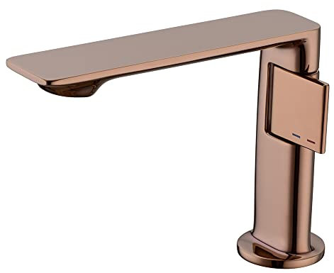 Weirun Bathroom Brass Extra Long Spout Copper Single Handle One Hole Basin Sink Mixer Faucet Lavatory Vanity Tap Rose Gold