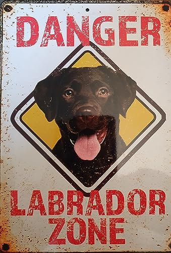 Générique Vintage Labrador-Dackel Schild, Dekorative Wandschilder, Eisen, 14x21 cm