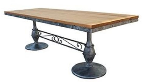 Casa Padrino Jugendstil Garten Esstisch Braun/Schwarz 120 x 80 x H. 76 cm - Rechteckiger Gartentisch mit Massivholz Tischplatte - Jugendstil Gastronomie & Garten Möbel