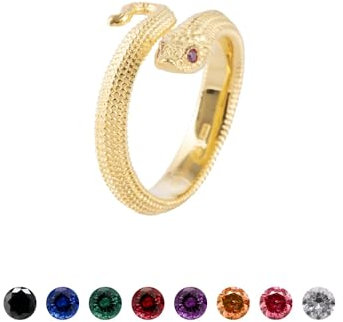 COPPERTIST.WU Hognose Schlangenring mit personalisierten Augen (Gold Vermeil)
