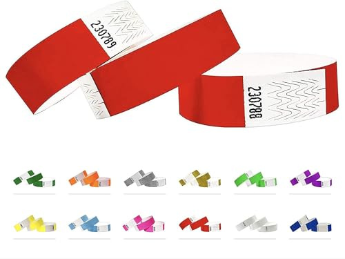 5000 Eintrittsbänder aus Tyvek - Party Einlassbänder, Securebänder, Festival Armbänder, Kontrollbänder für dein Event (RED)