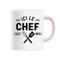 Mug Ici le chef c'est moi - Imprimé en France - Tasse originale en céramique - Cadeau Anniversaire Cuisine original rigolo (Rose)