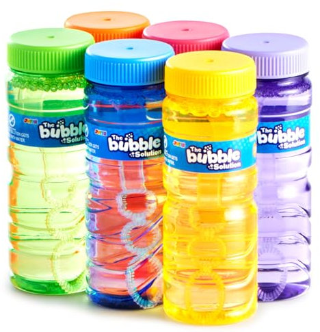 JOYIN 6 Stück Seifenblasen-Flaschen (4oz/118ml Seifenblasen-Lösung), Seifenblasen-Stäbe, Seifenblasen Party Favors für Kinder, Seifenblasen Kit, Kleinkind Sommer draußen Spielzeug Geschenk für Kinder