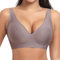 Ganado Sujetador sin Aros Mujer Sujetadores Push up con Relleno sin Costuras Bralette Básicos Cuello V Profundo (Gris,S)
