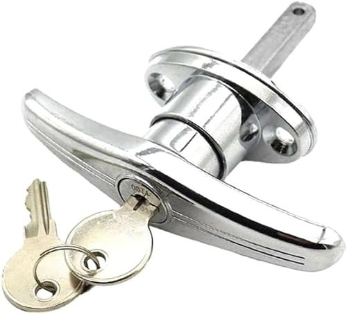 Daaxing Door Lock,Garage Door Lock, T-Handle, Rear Fixed T-Handle Lock for Caravan, Garage, Shed, Motorhome