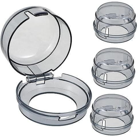 Vaguelly 4pcs Boy Girl Safety Stove Knob Covers Cooker Safety Guard to Prevent Accidental Activation Design for Kitchen Gas Fits Hobs and Ovens