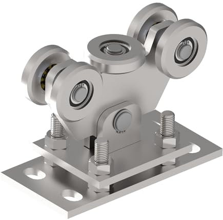 Sellon24® Edelstahl/Stahl Schiebetorlaufwerk Wagen Schiebetor Tor verzinkt Profil 60 70 80 (Stahl 80x80 H/34-4-80x80P)