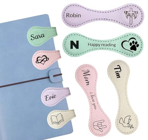 1/3/5 Stück Magnetisches Lesezeichen Personalisiert,Personalisiertes Lesezeichen mit Namen/Text/Logo,Lesezeichen Magnetisch Geschenke für Buchliebhaber Kinder Männer Weiblich (Feed your soul)