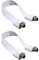 2 cavi coassiali piatti da 26 cm, cavo coassiale estremamente piatto per finestra passante per finestra, cavo piatto coassiale passante di tipo F, per finestre e porte (bianco)