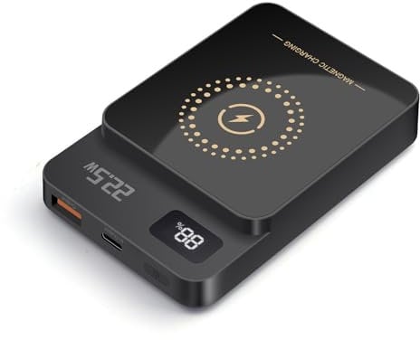 Power Bank 10000mAh Portable Battery Pack Magnetic Wireless Charger Powerbank Compatible with iPhone 16 15 14 13 12(Pro,Pro Max,Plus,Mini), Fast USB Charger for Smartphones,Tablets,Headphones etc.