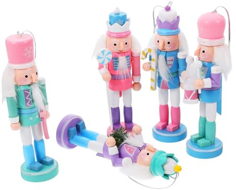 DIKACA 5 Stück Nussknacker Ornament Zum Aufhängen Nussknacker Ornamente Nussknacker Nussknacker Soldat Nussknacker Weihnachtsbaumschmuck Nussknacker Figuren Für