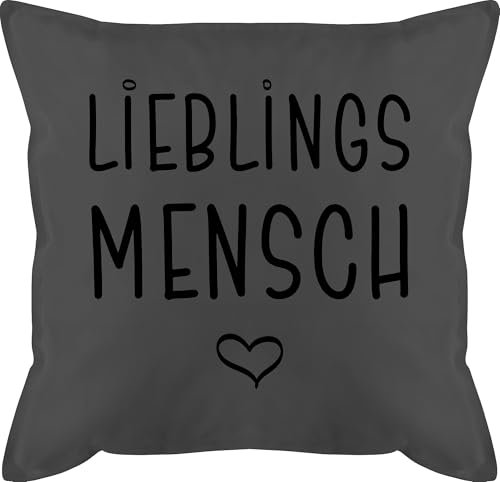 Shirtracer Kissen 50x50 - Pärchen - Lieblingsmensch - 50 x 50 cm - Grau - Paar mit Partner Valentinstag Paare für Geschenk
