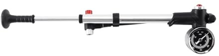 Qury High Pressure Bicycle Pump 300PSI Alloy Portable Inflator with Gauge for Fork Shock Tire Electric Scooter,Silver