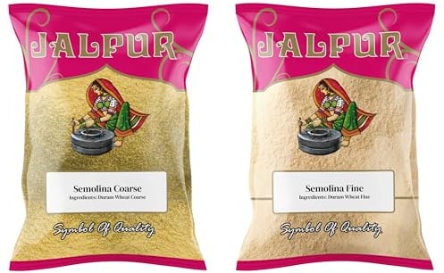 Jalpur Miller’s Semolina Combo Pack | Semolina Yellow Coarse 300g & White Fine 500g | Premium Quality Sooji for Baking