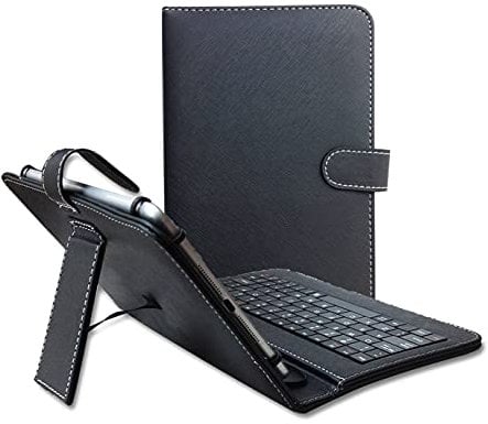 Schutzhülle mit Tastatur für Android Tablets 9-10,1 Zoll mit Micro-USB-Kabel und Typ-C-Adapter kompatibel mit Amazon Fire HD 10,Sgin, Oscal Tablet
