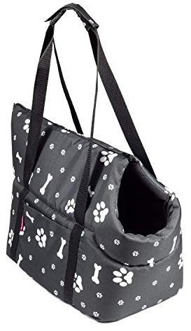 BOUTIQUE ZOO Hundetasche - Schwarz, L bis 15 kg - Tragetasche für kleinen und mittleren Hund, Welpen, Katze