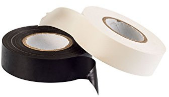 Gocableties Black & White PVC Electrical Insulation Tape, 20m x 19mm, Premium Twin Pack, 2 Rolls of Tape