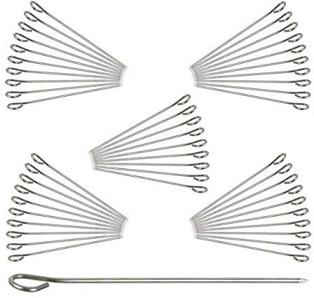 Relaxdays Juego Pinchos Barbacoa, Acero Inoxidable, 11 cm, 500 Unidades