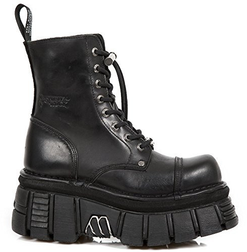 New Rock Donna New Mili Pelle Black Stivali 41 EU