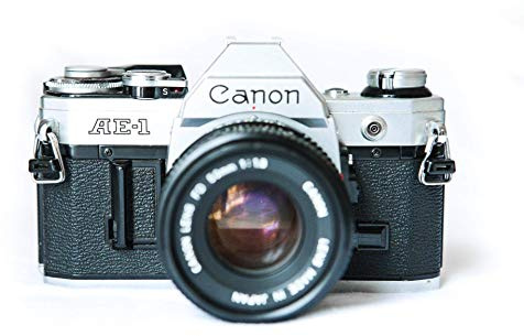 Vintage Canon AE-1 35mm SLR Camera with 50mm 1:1.8 Lens (Renewed)