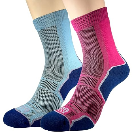 1000 Mile Unisex Twin Pack Trek Walking Socks