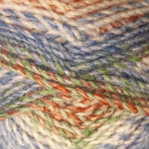 James Brett Marble Chunky Knitting Yarn 100% Soft Acrylic Wool 200g (Blue Green Red White MC92)