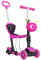 HOMCOM Trottinette pour Enfants Trottinette 3 Roues évolutive 5 en 1 Hauteur Guidon réglable Canne telescopique Selle Dossier Amovible Rose