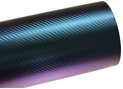 Finest Folia BS05 3D Chamäleon Blau Carbonfolie BLASENFREI Luftkanäle Auto Folie (600 cm x 142 cm)